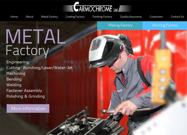 מאמר עיצוב אתר אינטרנט: Carmochrome – מפעל מתכת, ציפוי וצביעה