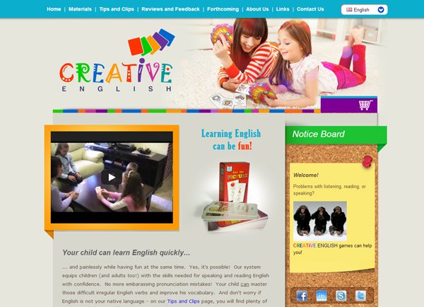 בניית אתר מסחרי: לימודי אנגלית Creative English